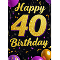 thumbnail image 3 of Glittery Happy 40 Birthday Banner Party Supplies Background Decorations for Birthday Party Photo Backdrop Celebration Decor Photo Booth Props, 3 of 7