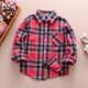 thumbnail image 2 of Gibobby Camisa Elegante Para Niños Chaqueta de franela para niños pequeños, a cuadros, de manga larga, con solapa y botones, para bebés, niños y niñas, camisa, abrigo, prendas(Rojo, 3-4 Años), 2 of 3