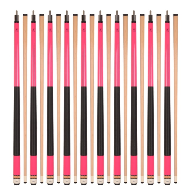 Lot de 10 Queues de Billard ASKA L2 Roses, Longueur Standard 58 Pouces, Tige Canadian Maple, Embout Rigide 13 mm, Poids Mixtes