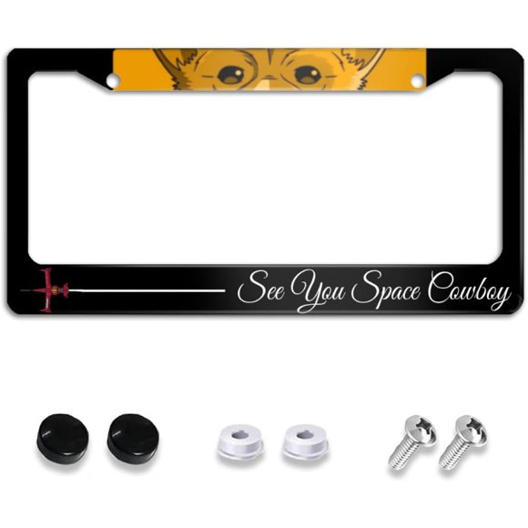 shiyou-License Plate Holder See You Space Cowboy License Plate Frame, Aluminum Noverlty License Plate for Men/Women/Boy/Girls Car 6×12 Inch - Custom License Plate