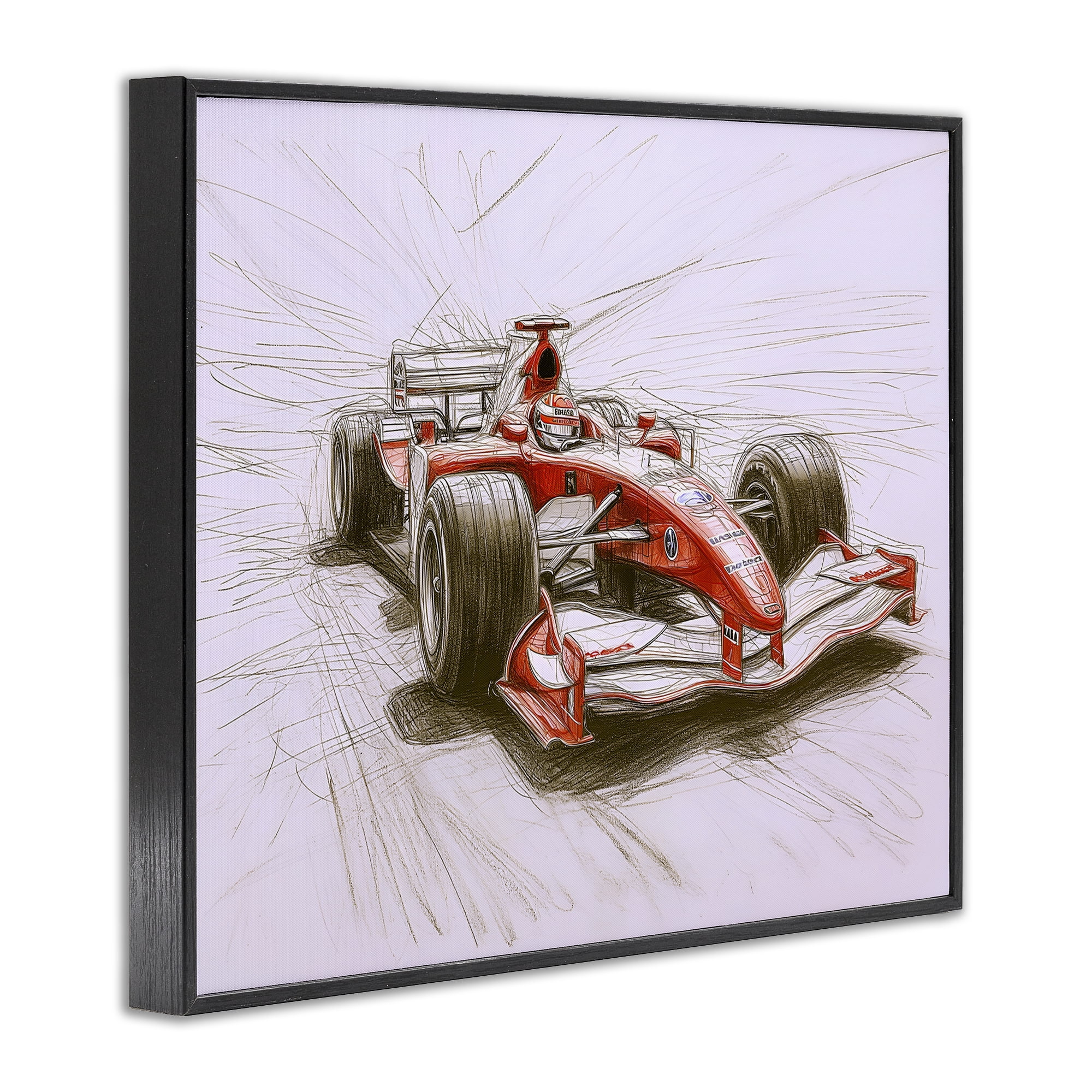 Stupell Industries Sketched Race Car Concept Black Framed Giclee Art, design by Steve Hunziker