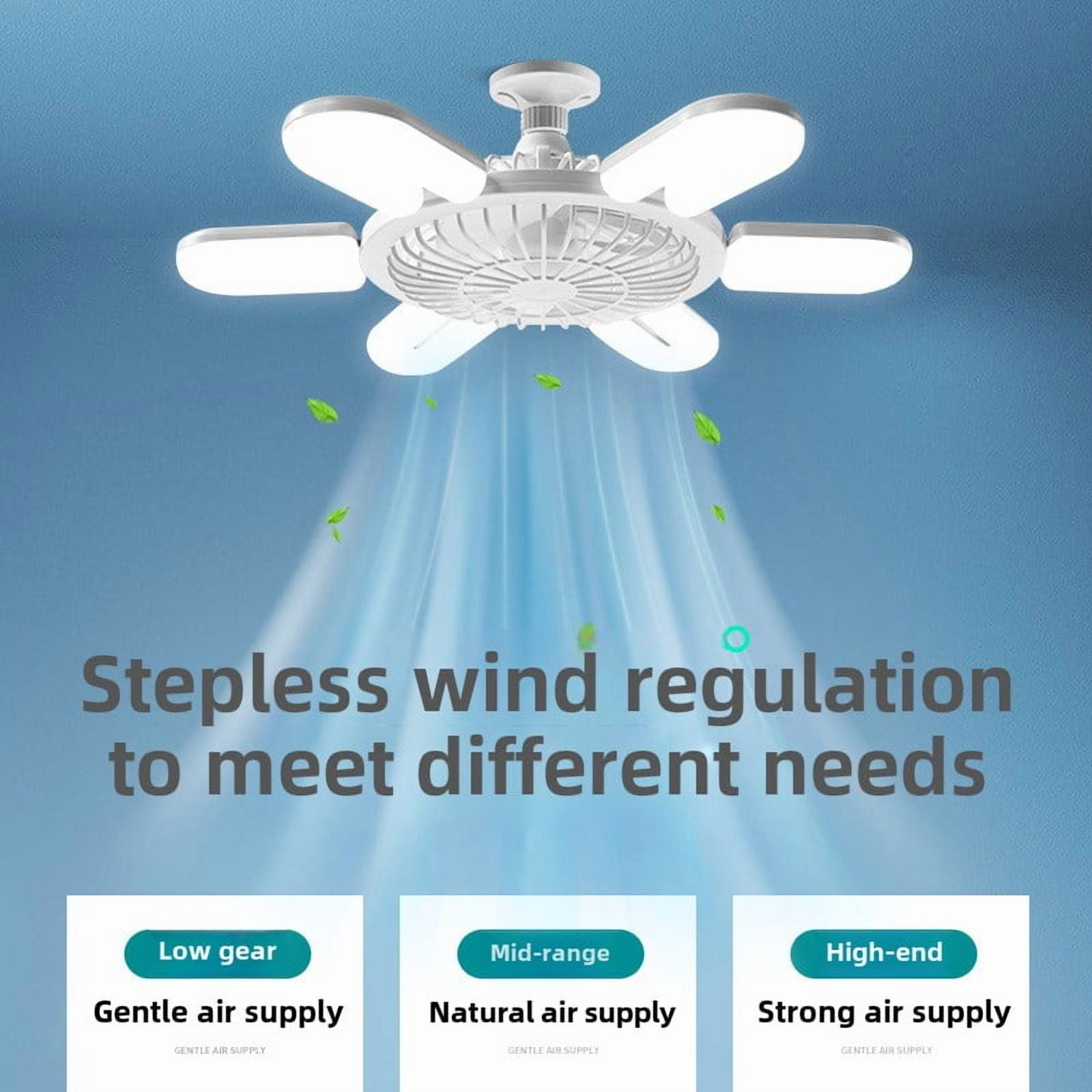 LETOUR 6000 Lumen Fan Lamp 2-in-1 Ceiling Light & Fan with 3 Adjustable Speed Timer Function with Remote Control, Energy-Saving, 18dB Quiet, Eye Protection No Flicker, E26/27 Socket