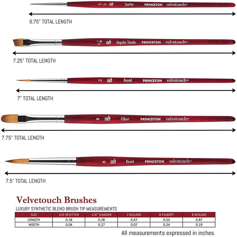 Princeton Velvetouch Series 3950 Synthetic Brushes and Set