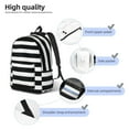 thumbnail image 5 of Balery Black And White Stripes Vintage Canvas Backpack for Men and Women - Large Capacity, Durable Travel Laptop Bag for School, Work, Hiking, and Outdoor Activities, 5 of 7