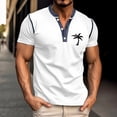thumbnail image 2 of Camisa de manga corta para hombre con estampado de cocoteros: poliéster, estilo retro, informal/deportiva, lavable a máquina, corte regular (S-XXXL), 2 of 4