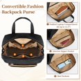 thumbnail image 3 of Mochila RAINSMORE convertible de piel sintética de 13.3 pulgadas, color negro, 3 of 8