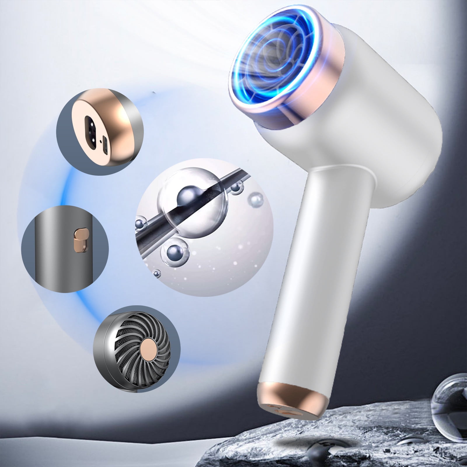 Ckraxd Wireless Rechargeable Hair Dryer - 3 Speed Settings, Portable, Battery Operated, USB Charging, for Travel, Dorm, Camping, Outdoor Use