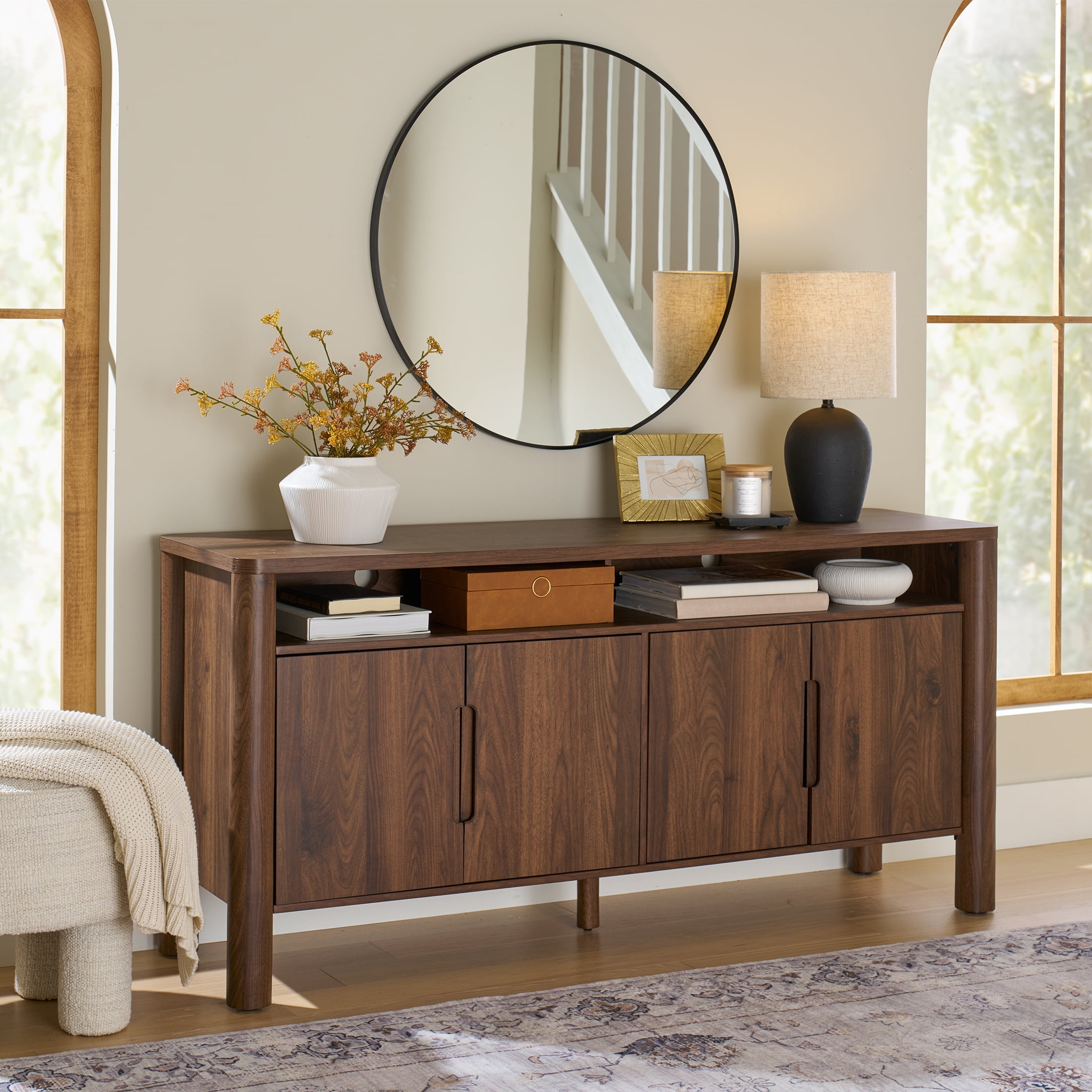 Better Homes & Gardens Adlin TV Stand for TVs up to 70", Walnut Finish