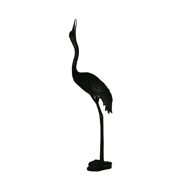 Nifao Crane Head Up Outdoor Fountain Statue, Bronze Garden Water Feature Sculpture for Patio & Yard – Garden Outdoor Decor Sculpture, 13"L x 9.5"W x 52"H