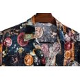 thumbnail image 4 of Camisas De Lino Para Hombre Manga Casual Linen Cotton impreso Blouse Short T camisa hawaiana blusa de Men (Navy, 3XL), 4 of 6