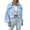 Light Blue, variant on Women's Cropped Shacket Button Down Lapel Long Sleeve Corduroy Crop Jacket Wine M