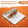 thumbnail image 2 of Insulation Sandwich Wrapping Paper Aluminum Foil Sheets - [100 Pack] - (14" x 10.3") - Aluminum Foil Sandwich Wrap Sheets For Sandwich Wraps, Burritos and BBQ, 2 of 7
