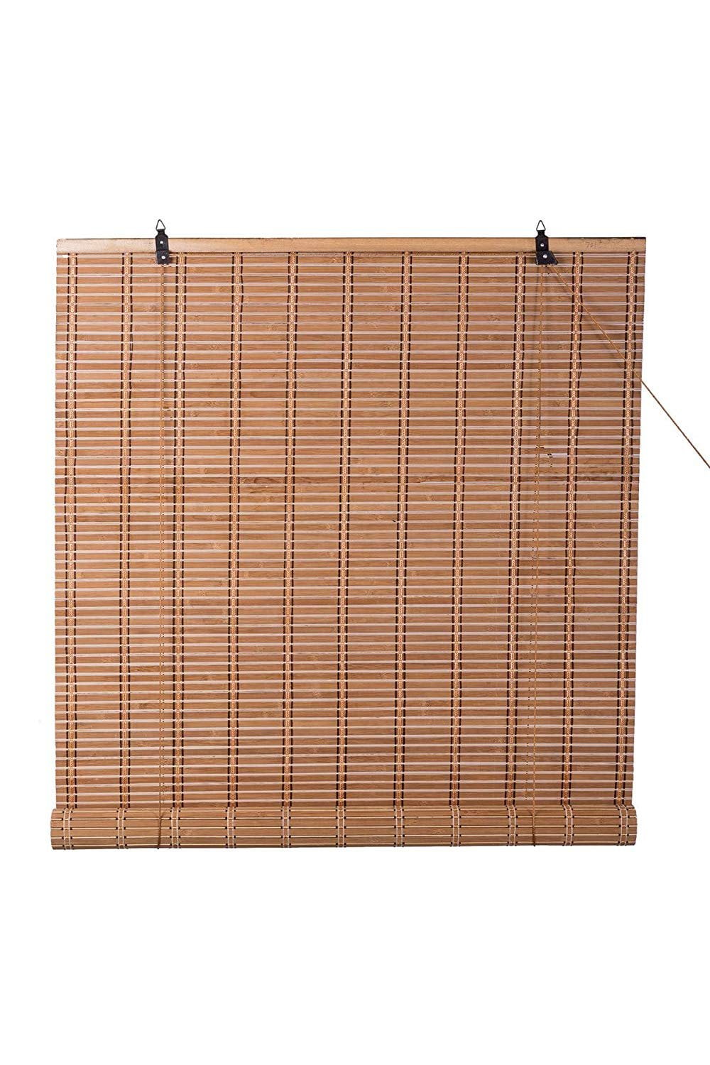 Bamboo Roman Wooden Roll Up Blinds Woven Brown Natural Indoor Patio Filtering 