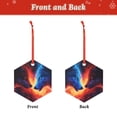 thumbnail image 2 of Zufioo Red And Blue Fire Wolf Print Large Acrylic Christmas Ornaments, Suitable for Christmas Tree Christmas Holiday Party Pendant Decorations-Hexagon, 2 of 7