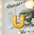 thumbnail image 6 of RXIRUCGD Gold 2D Acrylic Alphabet Christmas Ornament - 26 Initial Letter Pendants for Holiday Decor - Car Rearview Mirror Backpack Charm Decoration, 6 of 7