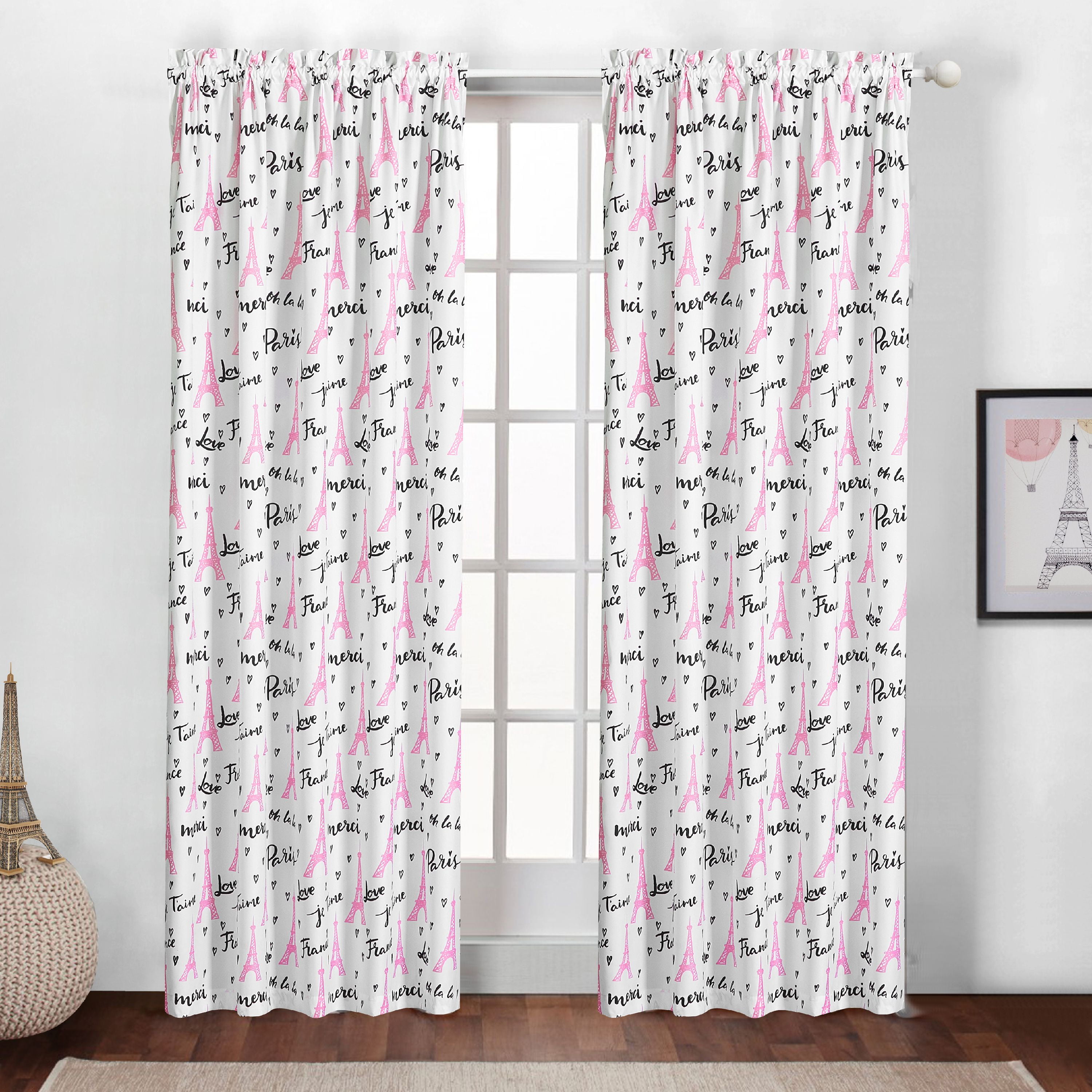 American Kids Bonjour Rose Gold Paris Curtain Panel, set ...