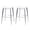 Chrome, variant on Pemberly Row Plastic Bar Stool Chair Set of 2 in Clear - Saddle Seat & Footrest