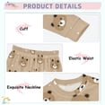 thumbnail image 4 of Little Bear Love Wave Pattern Cotton Pajamas 2 Piece Set Sleepwear Soft and Comfortable Homewear Nightwear, 4 of 7