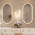 thumbnail image 2 of LUVODI Led Lighted Bathroom Mirror Gold Aluminum Frame Anti-Fog Dimmable Vanity Mirror Oval 39x20 inch, 2 of 14