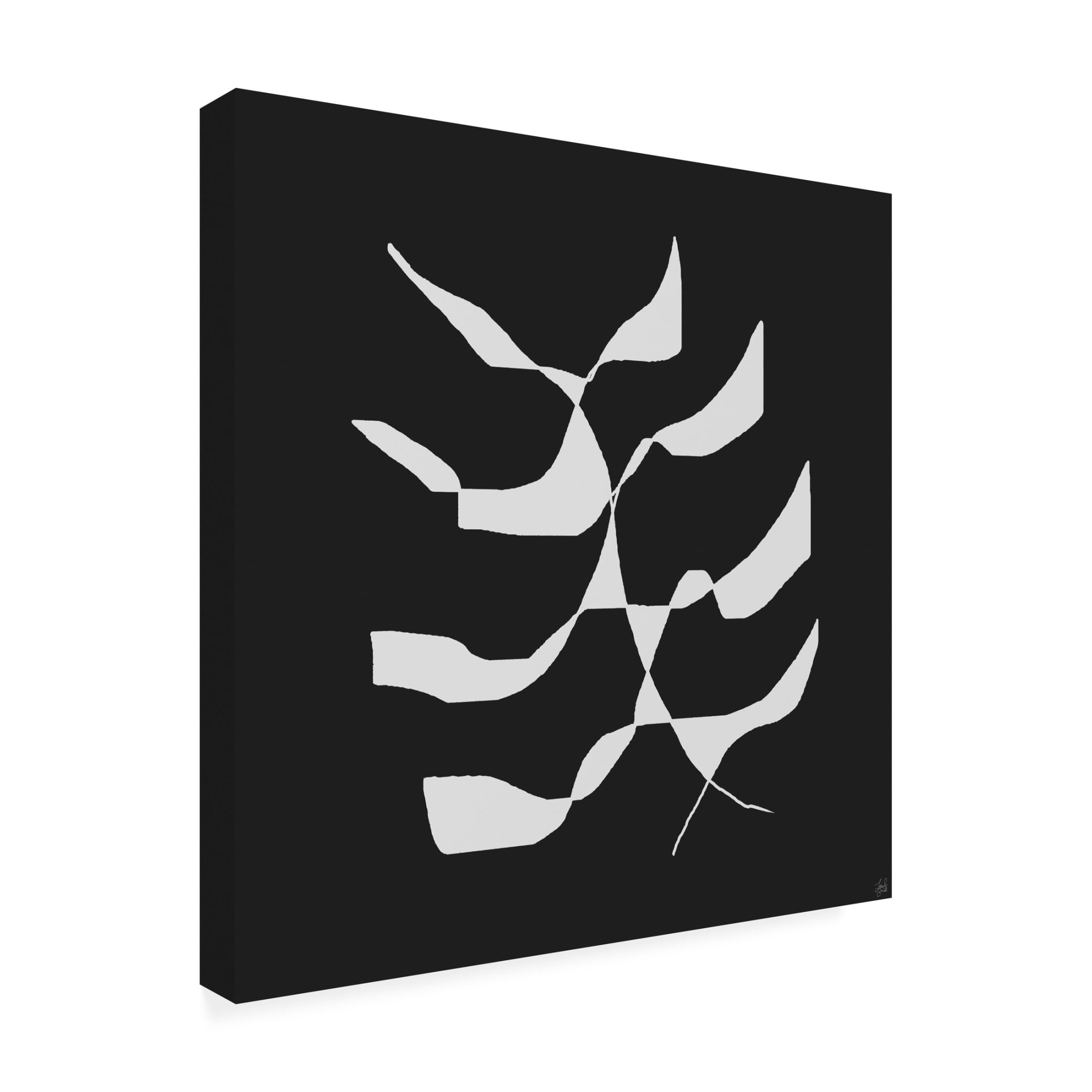 Canvas Wall Art - Line and Brush 'White To Plant 1' Wall Art for Living Room, Bedroom, or Office Décor by Trademark Fine Art - 35 x 35 Inches
