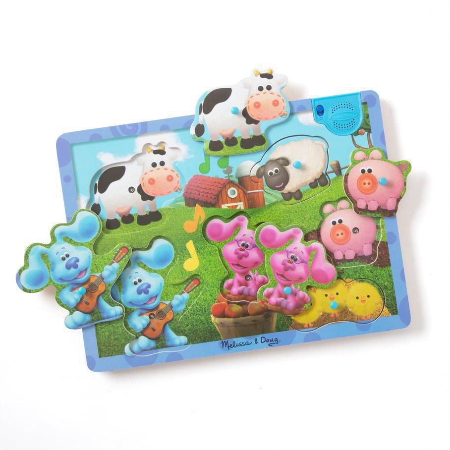 Melissa & Doug Blue's Clues & You! Casse-tête musical en bois avec sons de la ferme