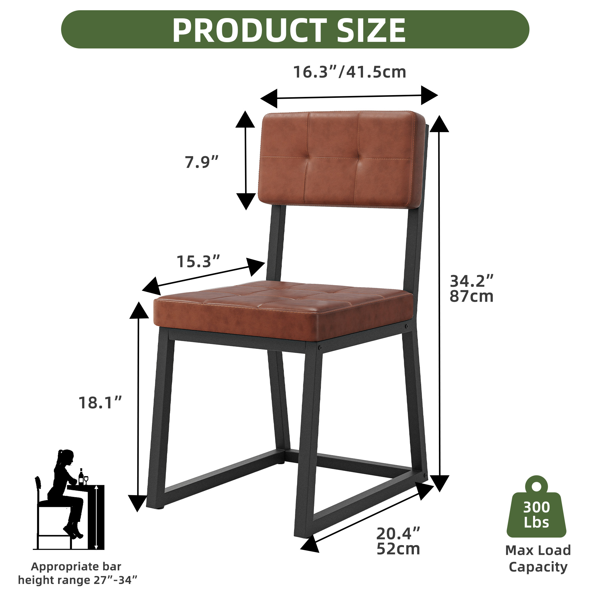 Uforic Dining Chairs Set of 4, Upholstered Modern Kitchen Chair with Metal Frame for Dining Living