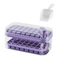 thumbnail image 2 of Bandeja de cubitos de hielo con tapa y recipiente de almacenamiento Caja de almacenamiento de hielo de liberación fácil de grado alimenticio Máquina violeta doble Macarena fabricante de bandejas de hielo, 2 of 8