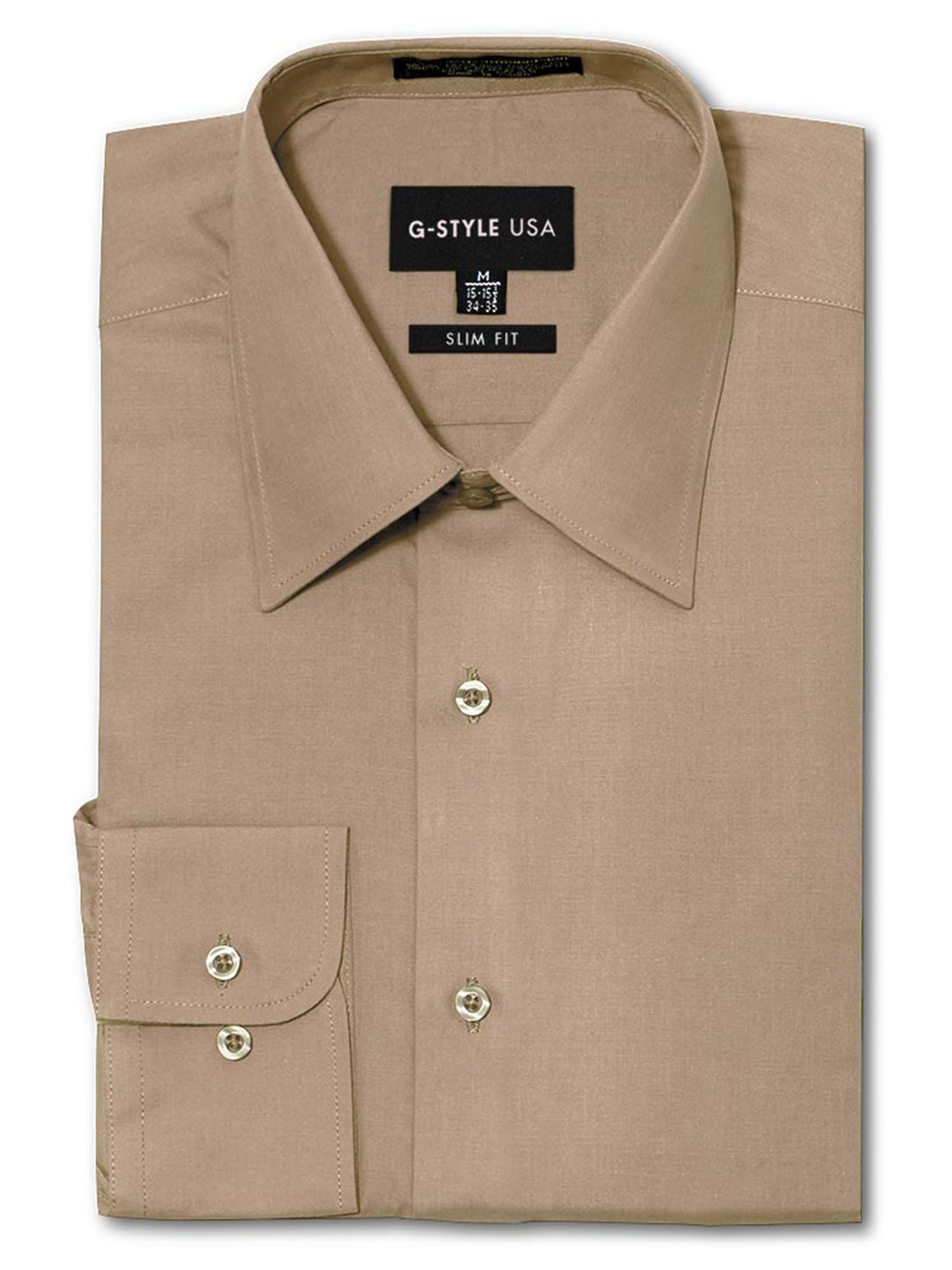 Long Sleeve Dress Shirt - Beige 