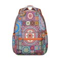 thumbnail image 1 of Bohemian Hippie Style Student’s Backpack with Scratch-Resistant Material, Breathable Foam Padding, Rustic Folk Style School Bag for Outdoor Activities and Sports, 1 of 1