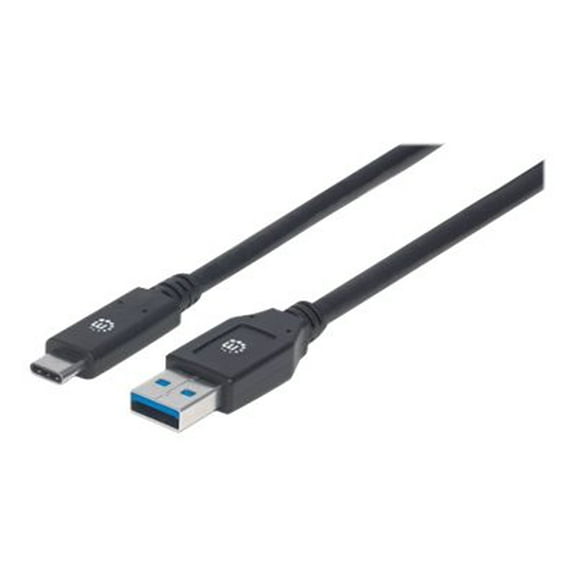 Manhattan SuperSpeed USB C Cable - USB 3.2 Gen 1, Type-A Male to Type-C Male, 5 Gbps, 3 m, Black