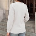 thumbnail image 5 of StSilkitty Loose Casual Sweatshirt Eyelet Long Sleeve V Neck Sweatshirts Solid Color Fashion Comfy Pullover Shirts, 5 of 6