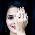 thumbnail image 4 of Rosec Jewels Certified Lab Grown Black Diamond Marquise Engagement Ring with White Diamond Halo - AAAA Grade - with Jewelry Box, 18K Yellow Gold, US 5.50, 4 of 8
