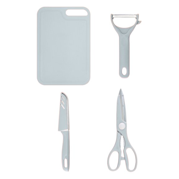 Travel Cutting Board Set,4-in-1 Cutting Board,Knife,Peeler,Scissors Set,Camping/Outdoor,Dorms/Small Cutting Boards,Dishwasher Safe,Kitchen Utensils,Portable Mini Camping Plastic Cutting Board Set
