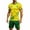 Yellow-E, variant on Brazil National Team Family Matching Outfit V Neck Football Print Short Sleeve T Shirt And Shorts Set Breathable Casual Fan Apparel For Dad And Kids Yellow-D,120