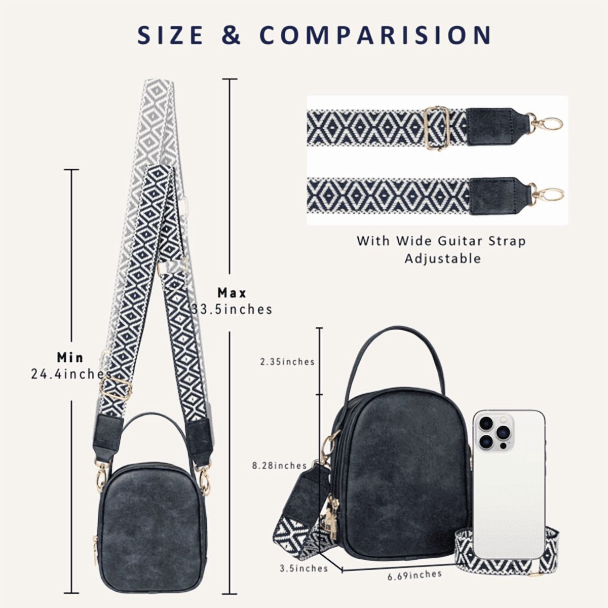 Olurrisa Small Sling Bag For Women: Small Crossbody Bag for Women with Handle and Adjustable Strap, Cell Phone Purse Cross body with 2 Zipper Pockets-Dark Blue
