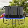 thumbnail image 2 of GUTALOR 12FT Outdoor Trampoline with Safety Enclosure - Black & Blue Kids' Trampoline with Ladder and Padding, 2 of 6
