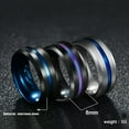 thumbnail image 2 of EOEMY 8mm Black/Blue Brushed Band 316L Stainless Steel Men'S Engagement Rings Sz 6-13, 2 of 7