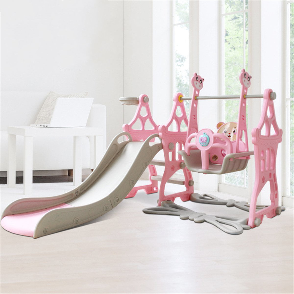 3-in-1 Baby Kid Playset Slide and Swing Set for Toddlers, Play Climber ...