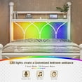 thumbnail image 6 of EnHomee Twin Size Metal Bed Frame with Vintage Headboard & Footboard Metal Platform Bed Frame Twin with LED Lights Bed Frame with Charge Station & Storage, Noise Free, White, 6 of 9