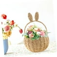 thumbnail image 4 of Easter Bunny Baskets with Rabbit Ears Handle Woven Plastic Empty Container for Gifts Stuffer Candy Toy Storage Party Supplies Brown 7 In, 4 of 7