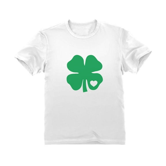 Tstars Boys Unisex Green Clover Heart St Patricks Irish Cute Shamrock Kids St Patricks Day Shirts Gift for Boys Irish Shirt Pride Proud Irish Youth Kids T Shirt