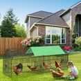 thumbnail image 6 of Dextrus 71-inch Metal Chicken Coop, Large Chicken Run Rabbit Pet Playpen with Waterproof Cover for Yard Backyard Farm, 6 of 6