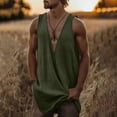 thumbnail image 1 of Ftwytp Men's V-Neck Lapel Tunic Shirt Casual Party Beach Work Polyester, 1 of 5