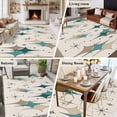 thumbnail image 4 of Rectangle Rug 6x9ft Area Rug,Green Brown Geometric Bohemian Area Rugs for Living Room Bedroom,Mid Century Vintage Floor Mat Non-Slip Non-Shedding Carpet Indoor Accent Rugs, 4 of 9