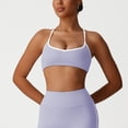 thumbnail image 4 of Blmnix Sports Bras Bra for Women Seamless Bras Halter Bra High Support Bandeau Bras Purple Wireless bras for Women,S, 4 of 8