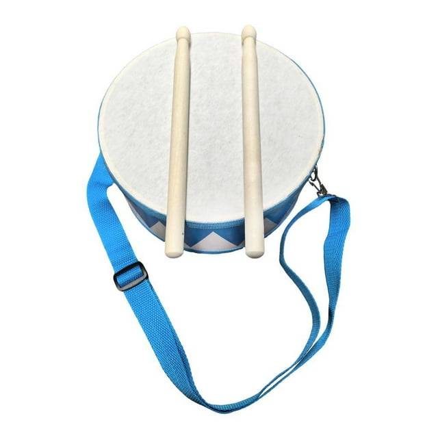 Juego de batería para niños, tambor de madera, juguetes con 2 baquetas, diseño elegante, musical para niños. azul