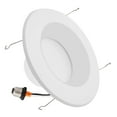 thumbnail image 2 of Maxxima 5 and 6 inch LED Retrofit Downlight 950 Lumens Smooth Baffle Trim 2700K Warm White Dimmable Energy Star, 100 Watt Equivalent Light Fixture E26 Adapter Included - 4 Pack, 2 of 6