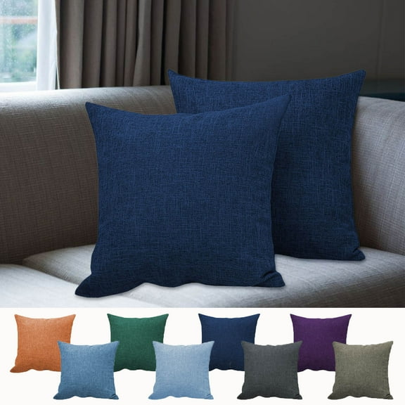 InsCrazy Decorative Throw Pillow Covers Pack of 2, Linen Throw Pillow Cases for Couch Pillows Cover Bedroom Living Room Outdoor, Home Decoration Pillow Covers 18x18 Inch
