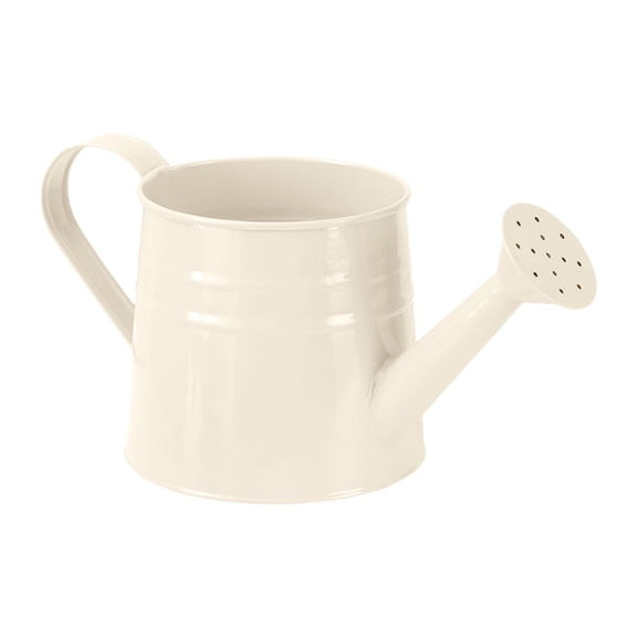 Loetky 1L Galvanized Metal Watering Can for Outdoor Garden Plants, White Large Capacity Watering Pot with Long Spout & Ergonomic Handle