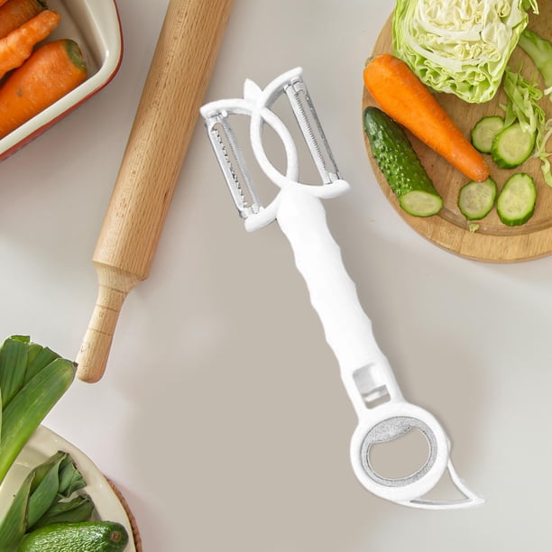 Rallador Manual Multifuncional de Doble Cepillado, Abrebotellas, Rallador Y de Utensilios de Cocina para , Patatas, Pepinos, Zanahorias, Blanco Baoblaze abridor de tarros